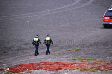 Simulacro de vertido de hidrocarburos en la playa de Jinámar-Telde (Foto TA y Antonio Alí)